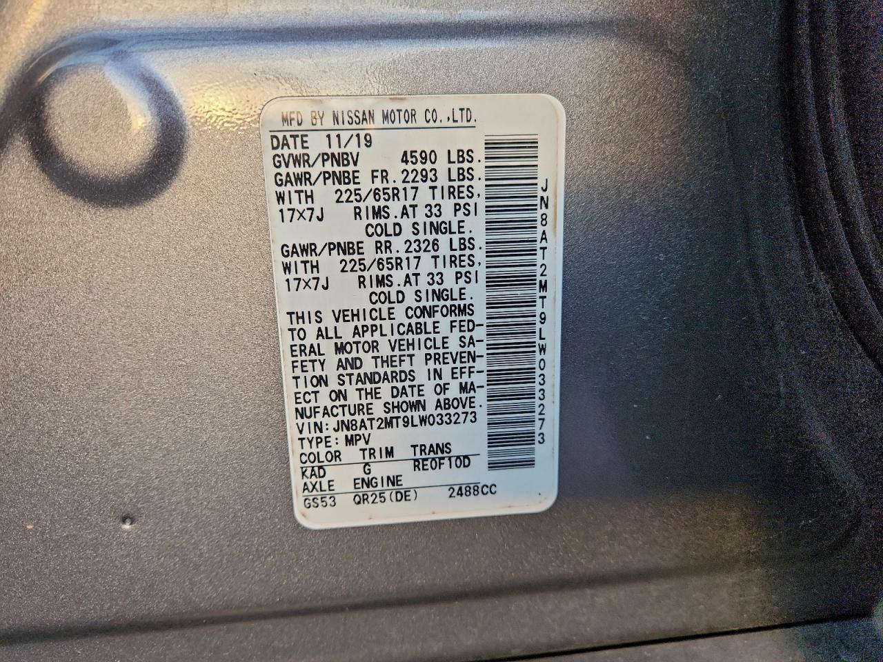 Nissan Rogue S Image 9