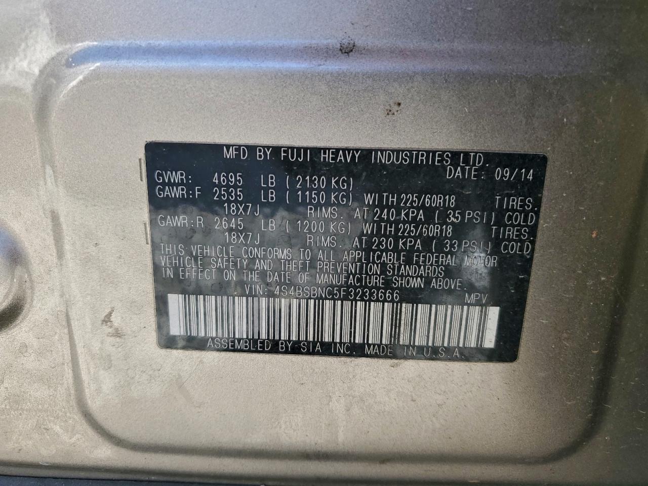 Subaru Outback 2.5i Limited Image 7