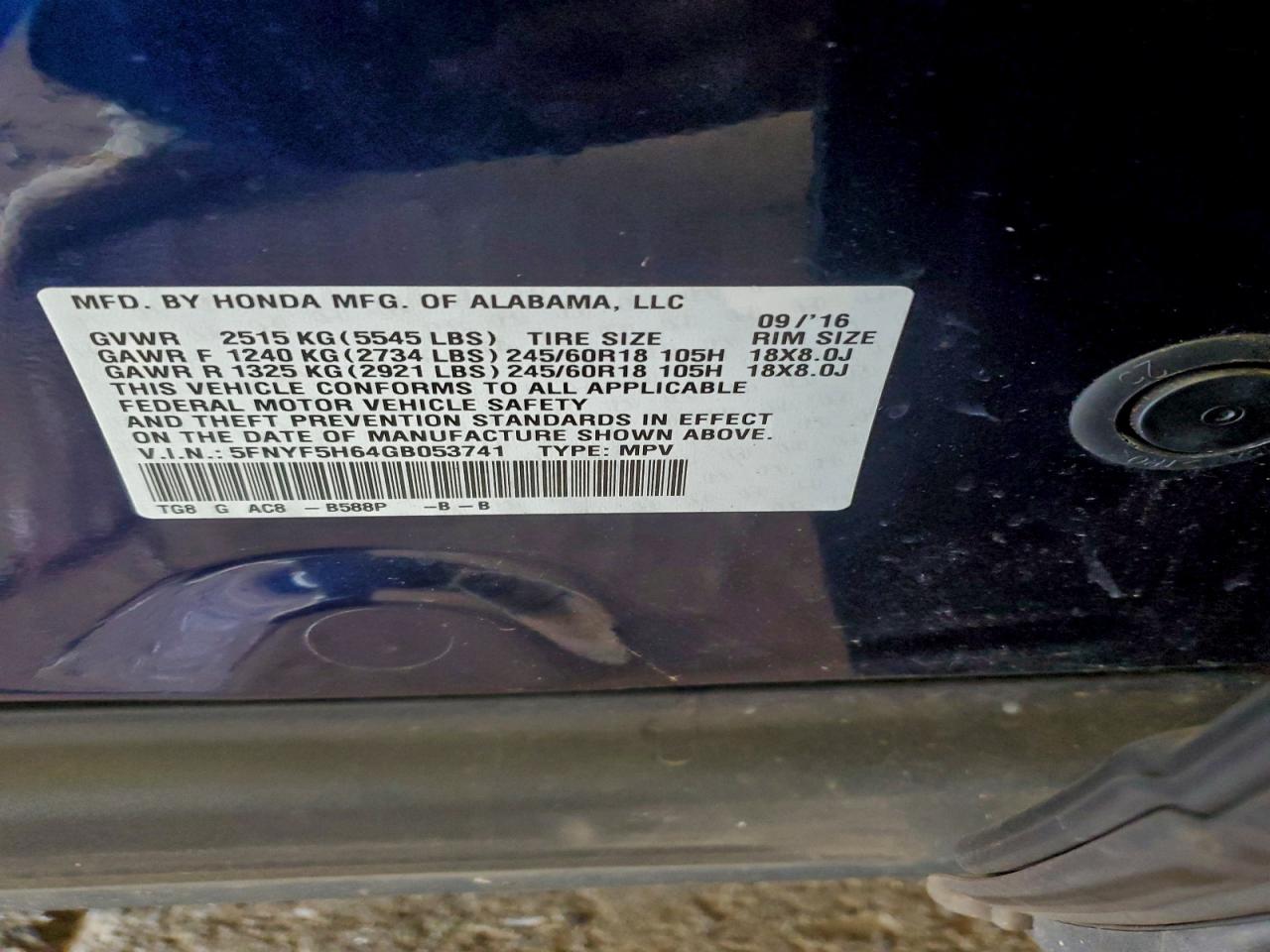 Honda Pilot Exl Image 14