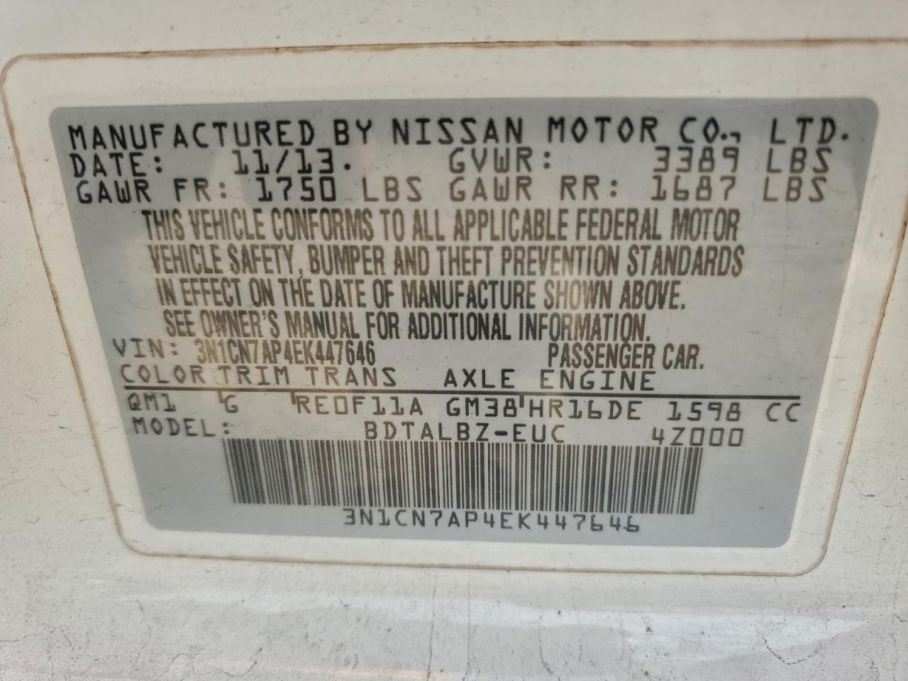 Nissan Versa S Image 5