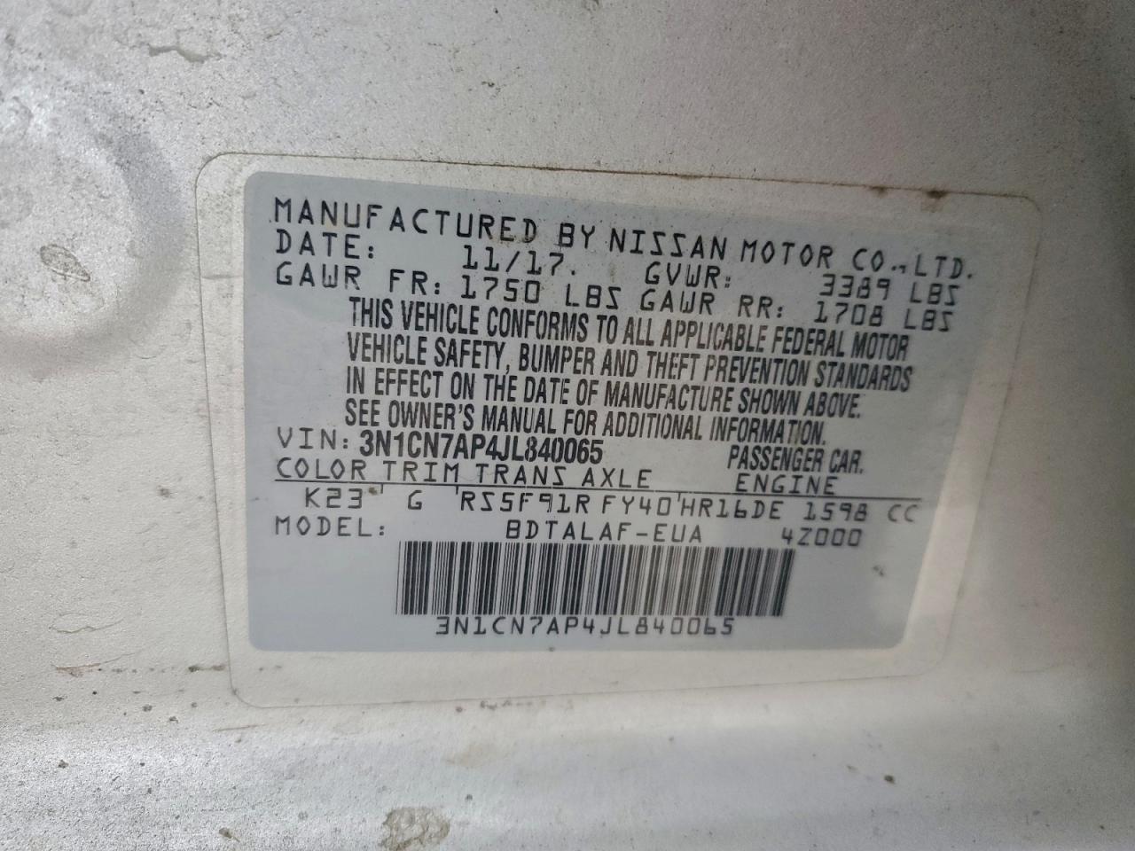 Nissan Versa S Image 9